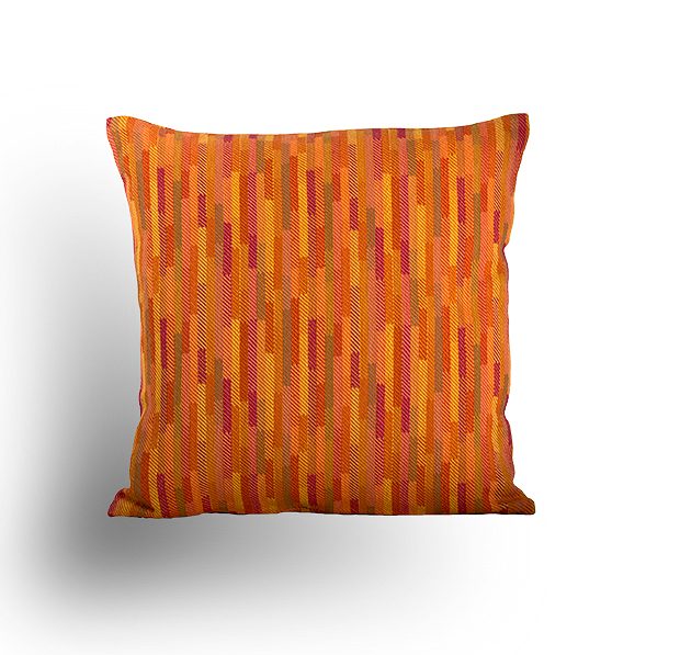 Vermilion Tiles Cotton Cushion cover Orange 18
