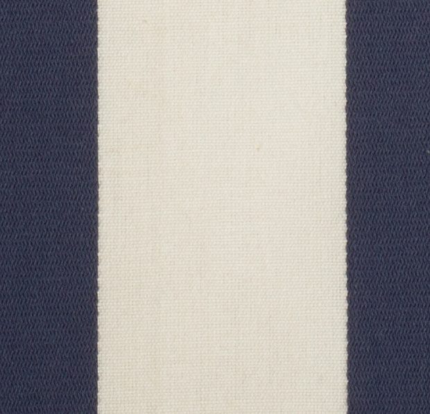 Satin Stripe Cotton Cushion cover Ivory/Indigo 18