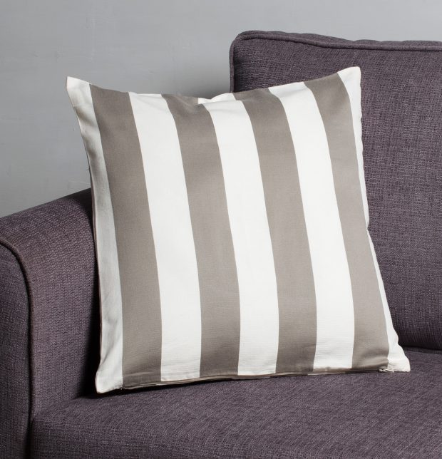 Stripe Cotton Cushion cover Ivory/Brown 18