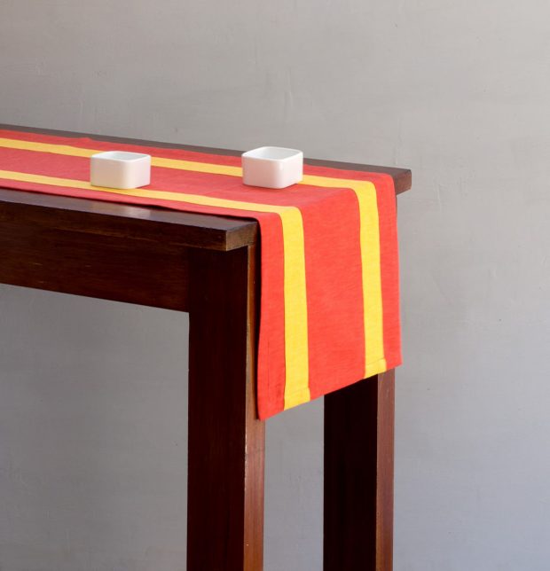Textura Cotton Table Runner Red/Yellow 14