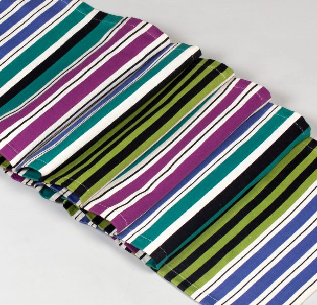 Satin Stripe Cotton Table Runner Multi-color 14