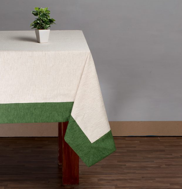 Textura Cotton Table Cloth Beige/Green 60