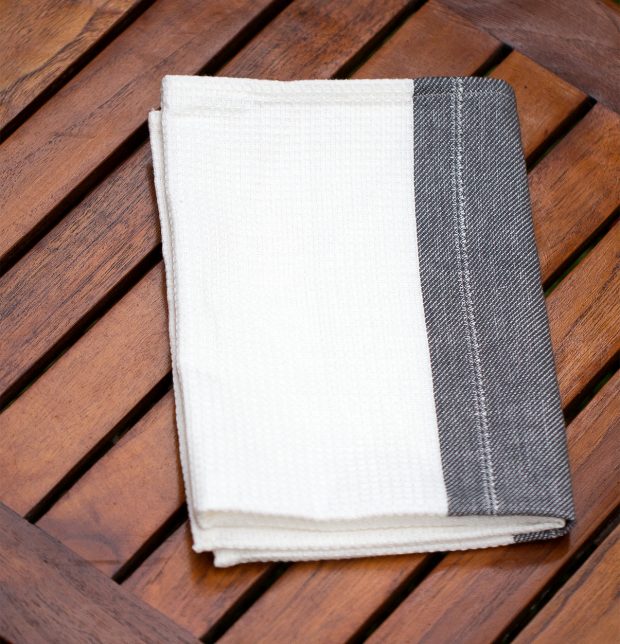 Honeycomb/Twill Cotton Kitchen Towel Charcoal Grey