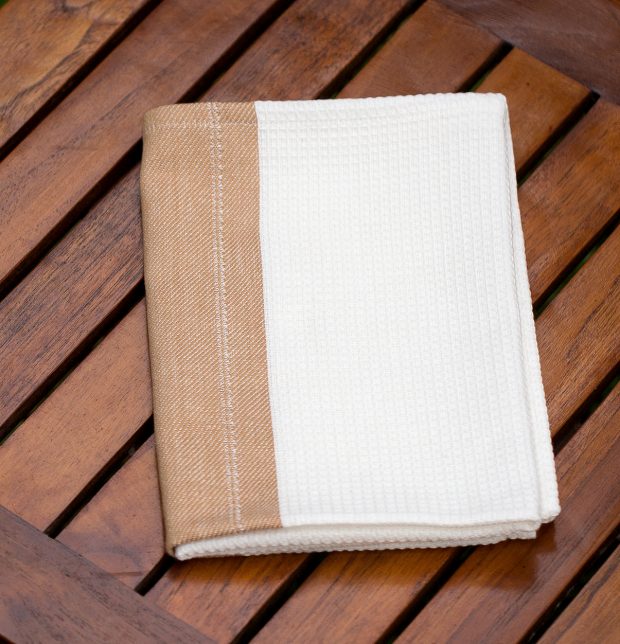 Honeycomb/Twill Cotton Kitchen Towel Tan brown