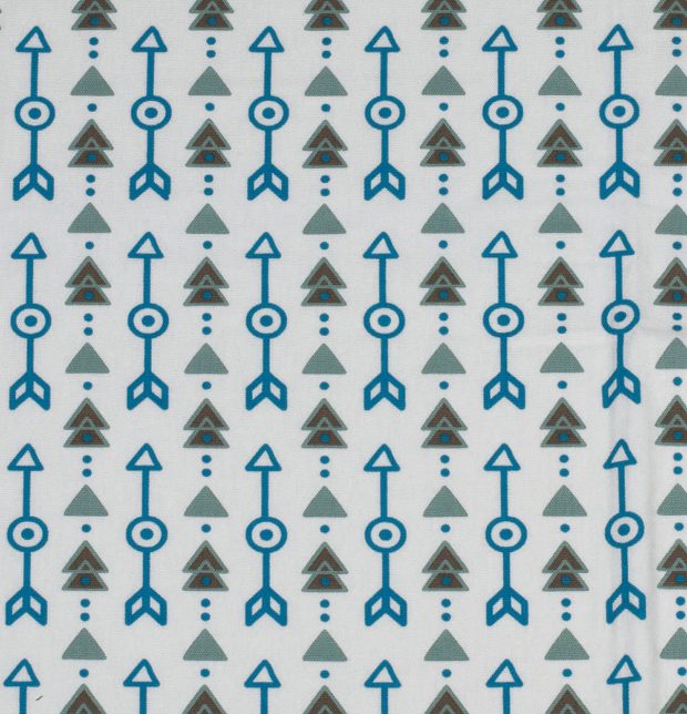 Aztec Arrows Cotton Fabric Vivid Blue