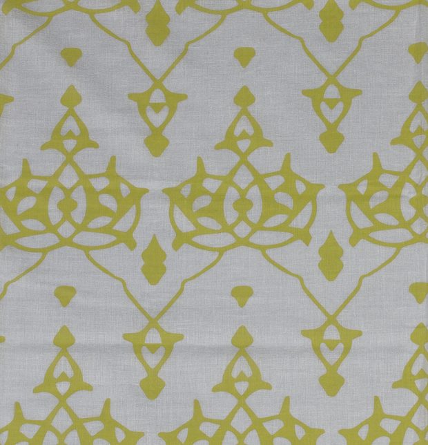 Arabic Chevron Cotton Sheer Fabric Lemon Yellow