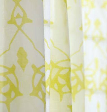 Arabic Chevron Cotton Sheer Fabric Lemon Yellow