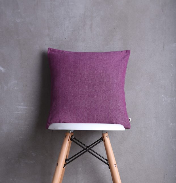 Chambray Cotton Cushion cover Argyle Purple 16