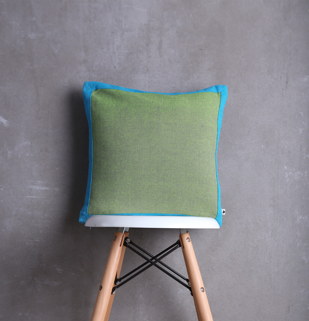 Buy Chambray Cotton Cushion cover Cyan Fern 16