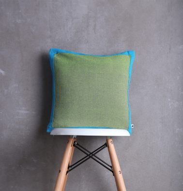 Chambray Cotton Cushion cover Cyan Fern 16 x 16