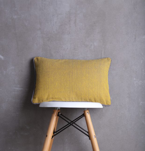 Chambray Cotton Cushion cover Golden Yellow 12