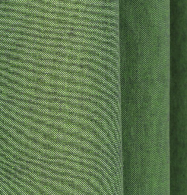 Chambray Cotton Curtain Fern Green