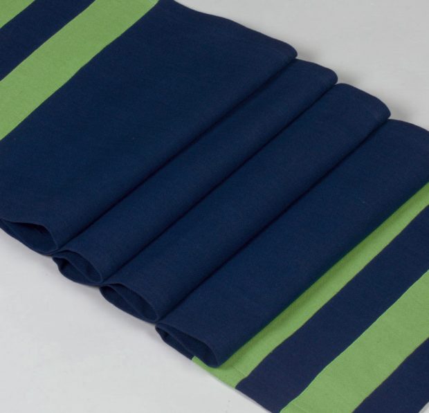 Chambray Cotton Table Runner Green/Blue 14