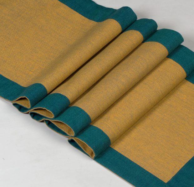 Chambray Cotton Table Runner Yellow/Green 14