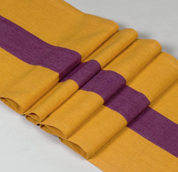 Chambray Cotton Table Runner Yellow/Purple 14