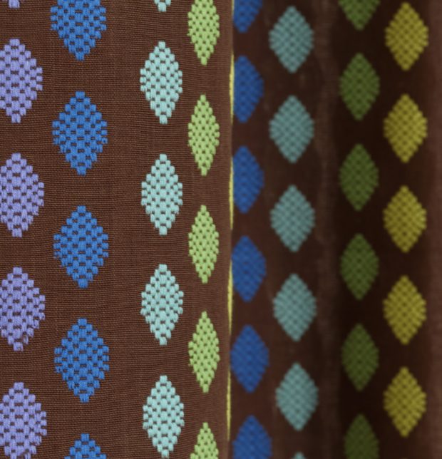 Customizable Curtain, Cotton - Diamond - Brown