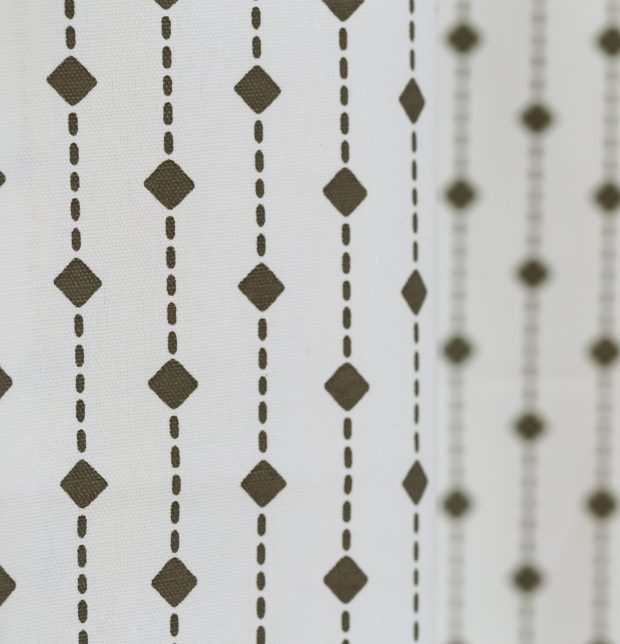 Customizable Curtain, Cotton - Diamond Lines - Brown