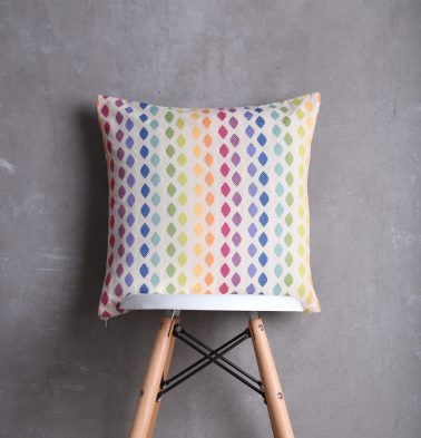 Diamonds Cotton Cushion cover Ivory White - 16x16