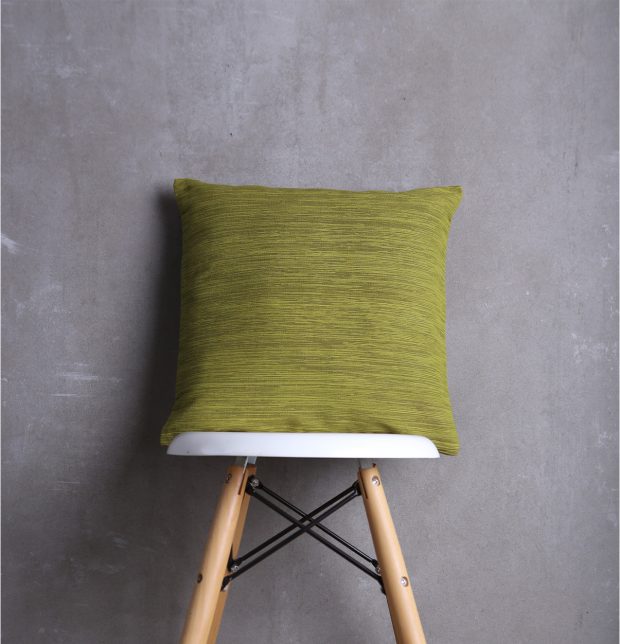 Handwoven Cotton Cushion cover Golden Green 16