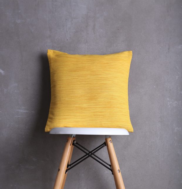 Handwoven Cotton Cushion cover Golden Yellow 16