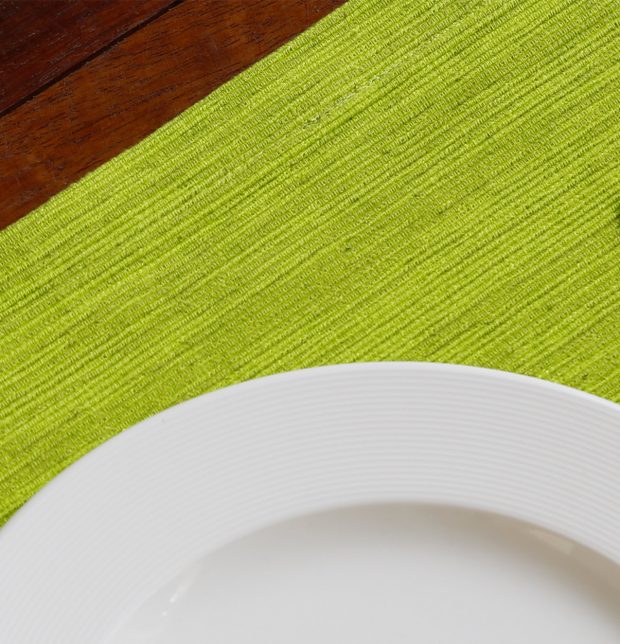 Handwoven Cotton Table Mats Lime Green - Set of 6