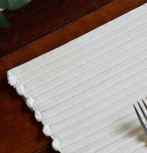 Handwoven Cotton Table Mats Star White - Set of 6