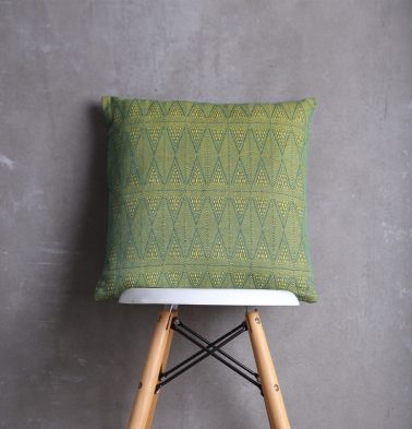 Jacquard Cotton Cushion cover Green 18x18