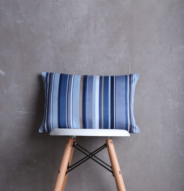 Satin Stripes Cotton Cushion cover Blue 12