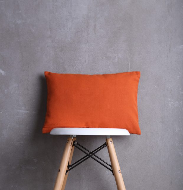 Solid Cotton Cushion cover Flame Orange 12