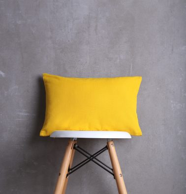 Solid Cotton Cushion cover Yellow  12x18