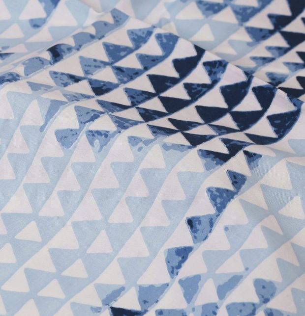 Star Triangle Cotton Duvet Cover Blue
