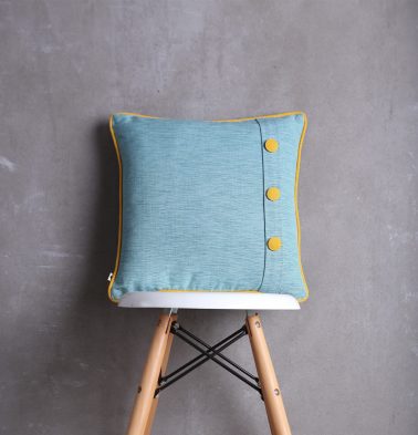 Textura Cotton Cushion cover Yellow/Teal Blue 16x16