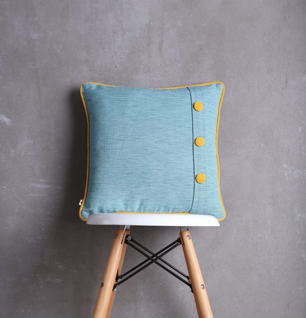Textura Cotton Cushion cover Yellow/Teal Blue 16