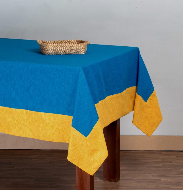 Textura Cotton Table Cloth Blue/Yellow 60
