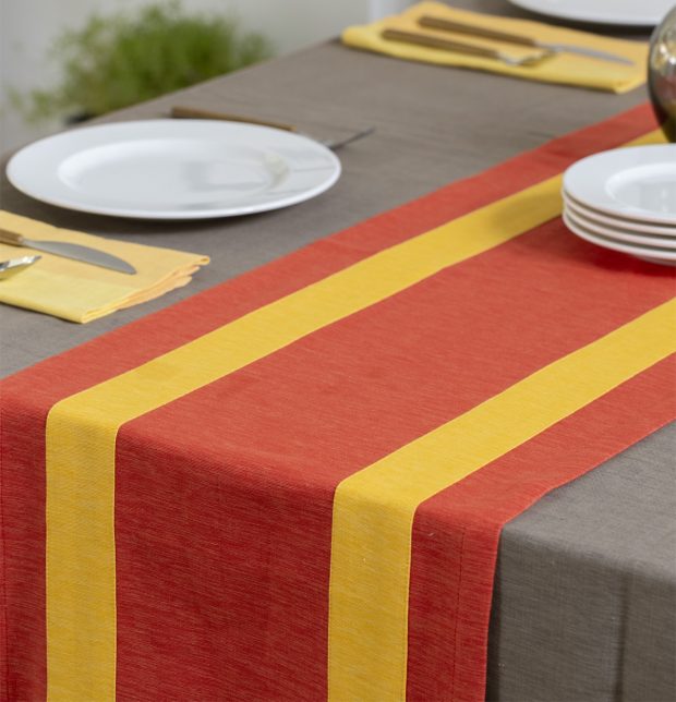 Textura Cotton Table Runner Red/Yellow 14