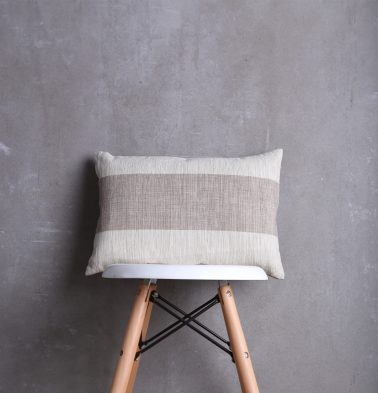 Textura Stripe Cotton Cushion cover Beige 12x18