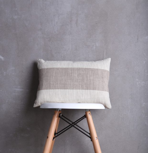 Textura Stripe Cotton Cushion cover Beige 12