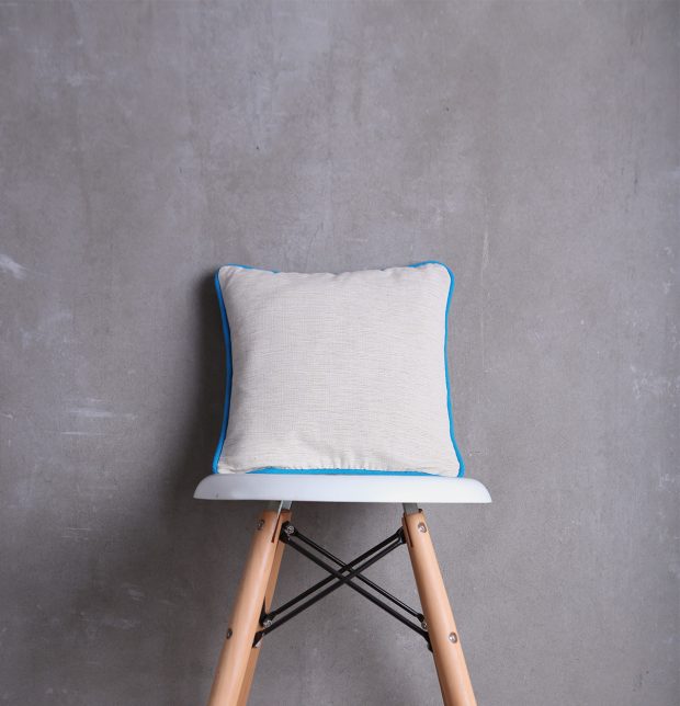 Textura Cotton Cushion Cover White/Blue 12
