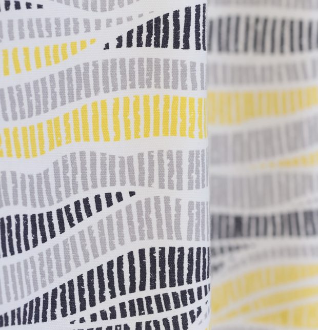 Wave Texture Cotton Curtain Lemon Chrome
