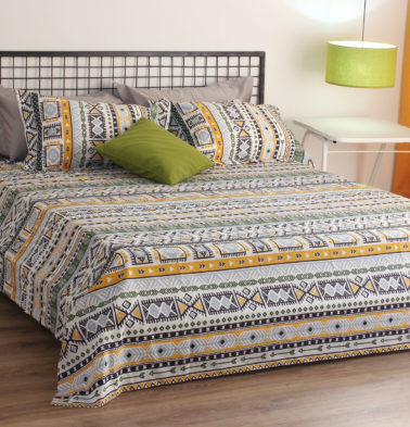Aztec Cotton Bedsheet – Green