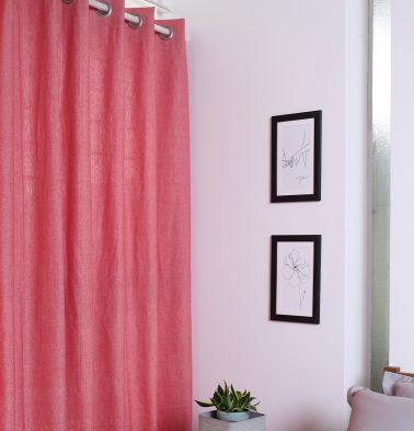 Chambray Cotton Curtain Bittersweet Red