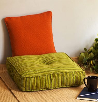 Handwoven Cotton Floor Cushion Citronelle Green