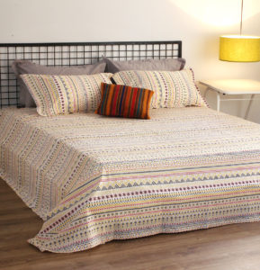 Mosaic Print Cotton Bedsheet – Yellow