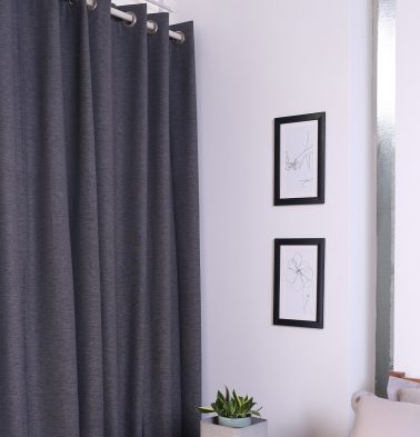 Textura Cotton Curtain Periscope Dark Grey