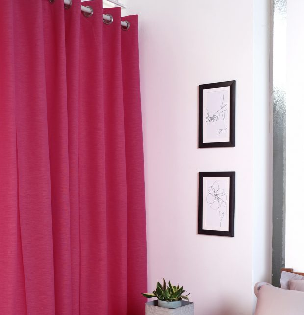 Textura Cotton Curtain Teaberry Pink