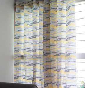 Wave texture lemon chrome curtain custom