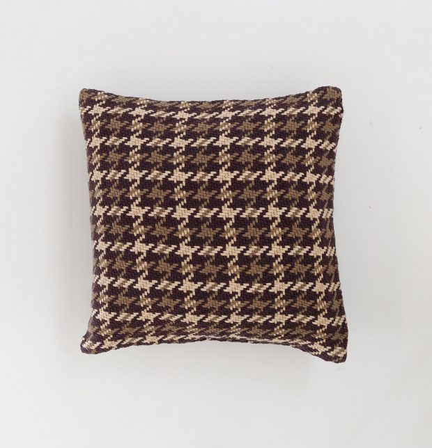 Houndstooth Cotton Cushion cover Beige Brown 18