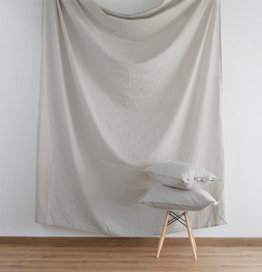 Linen Fitted Bedsheet Silver Grey