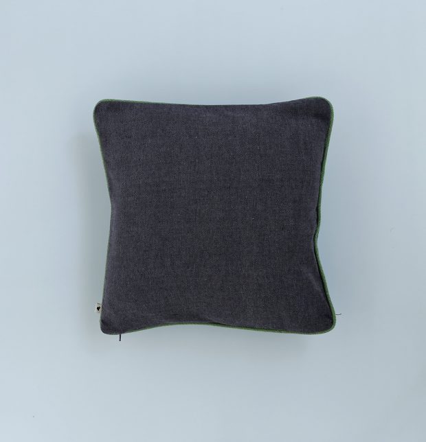 Chambray Cotton Cushion cover Grey/Green  16