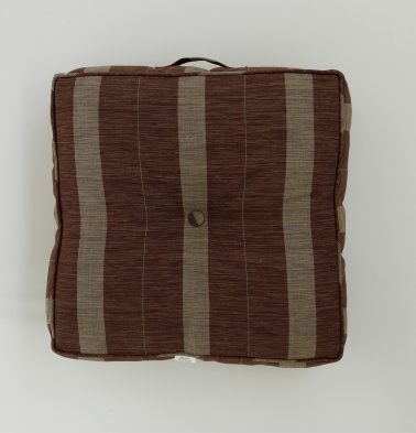 Stripe Cotton Floor Cushion Brown